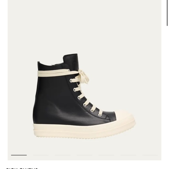 Rick Owens calf leather cap toe high top men sneaker